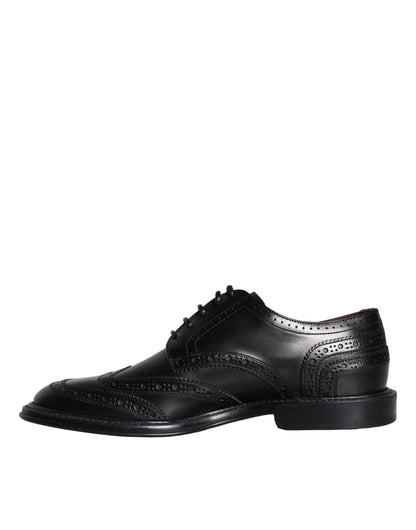  - Black Leather Oxford Wingtip Formal Men Shoes