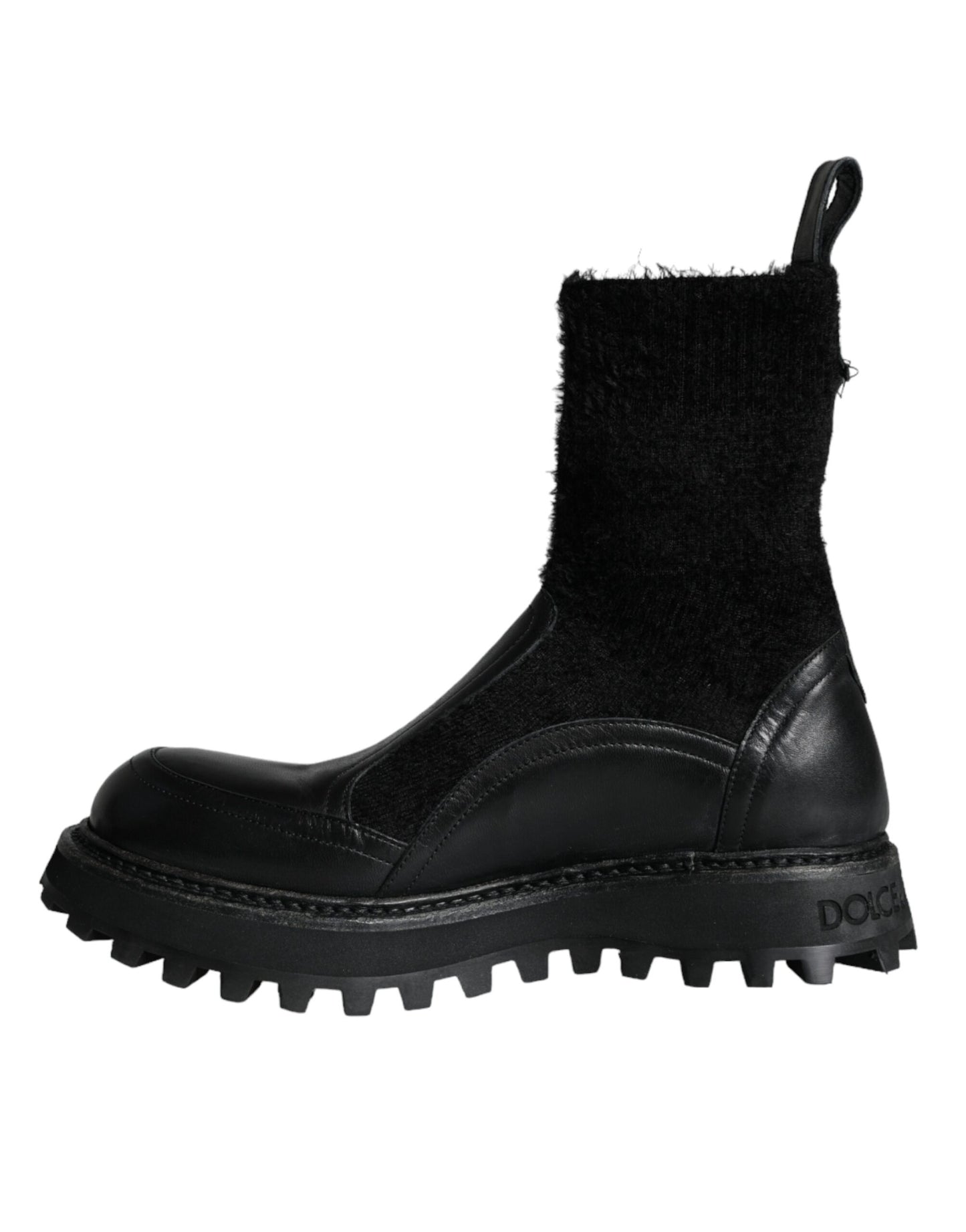  - Black DG Logo Horse Sock Ankle Boots Shoes