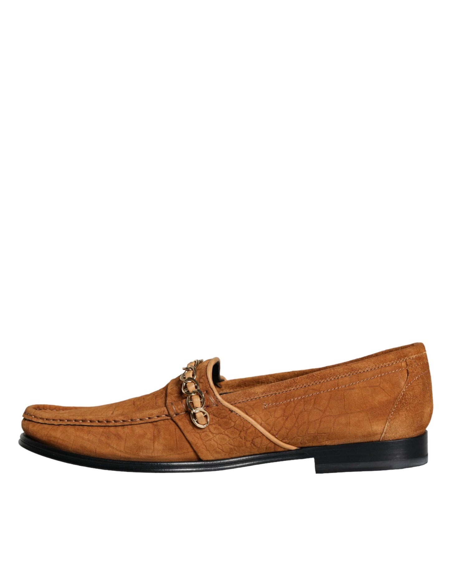  - Brown Velvet Leather Logo Mocassin Slip On Shoes