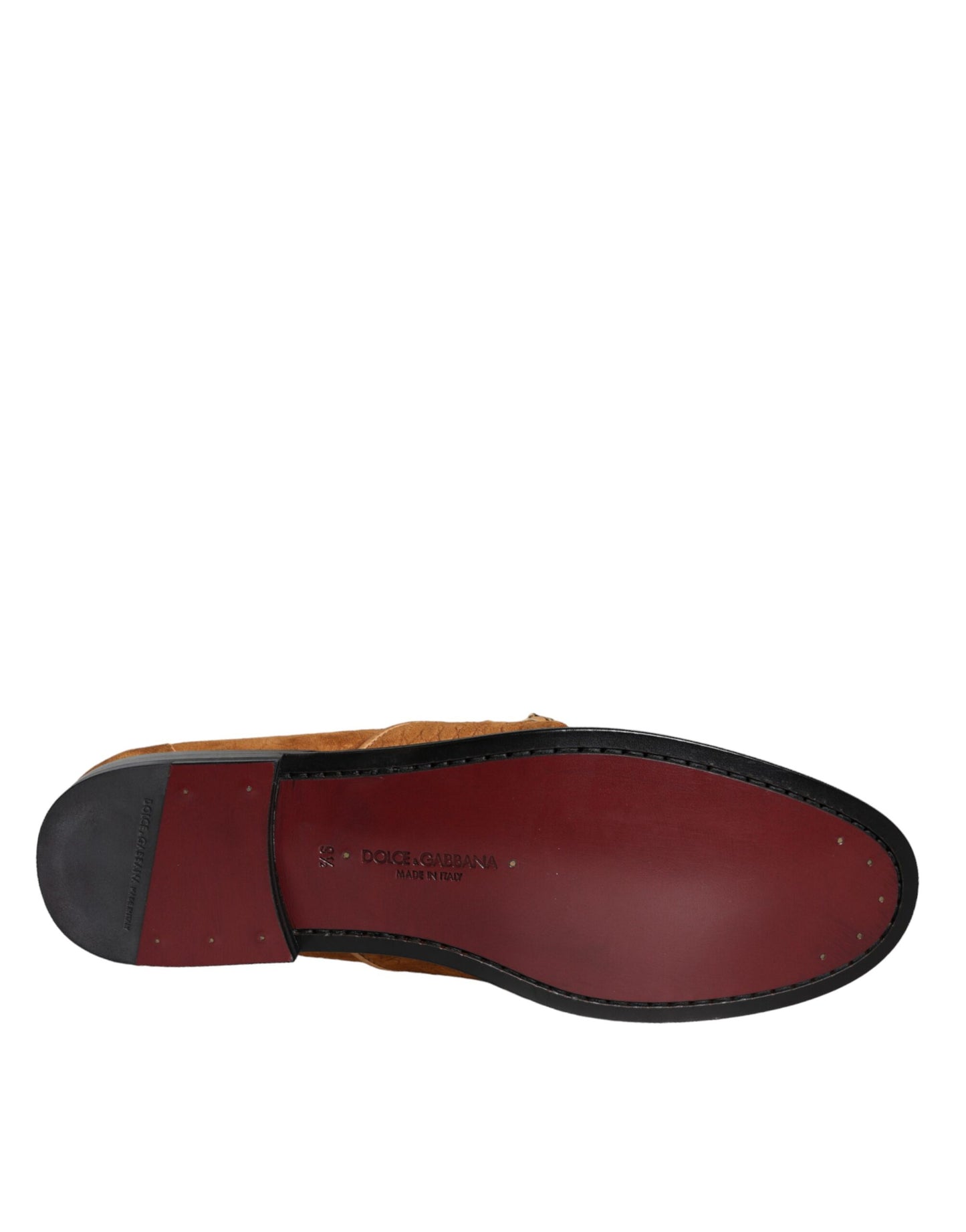  - Brown Velvet Leather Logo Mocassin Slip On Shoes