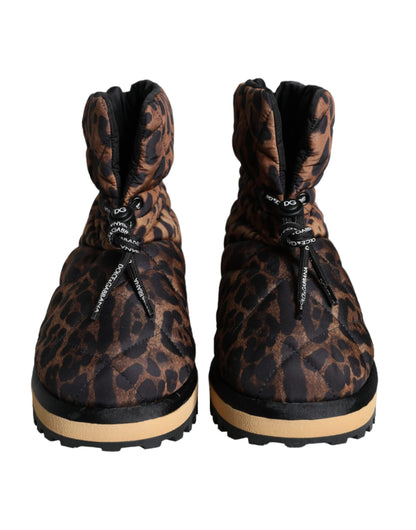 Brown Leopard Ankle Boots Padded Shoes - The Luxe Alliance