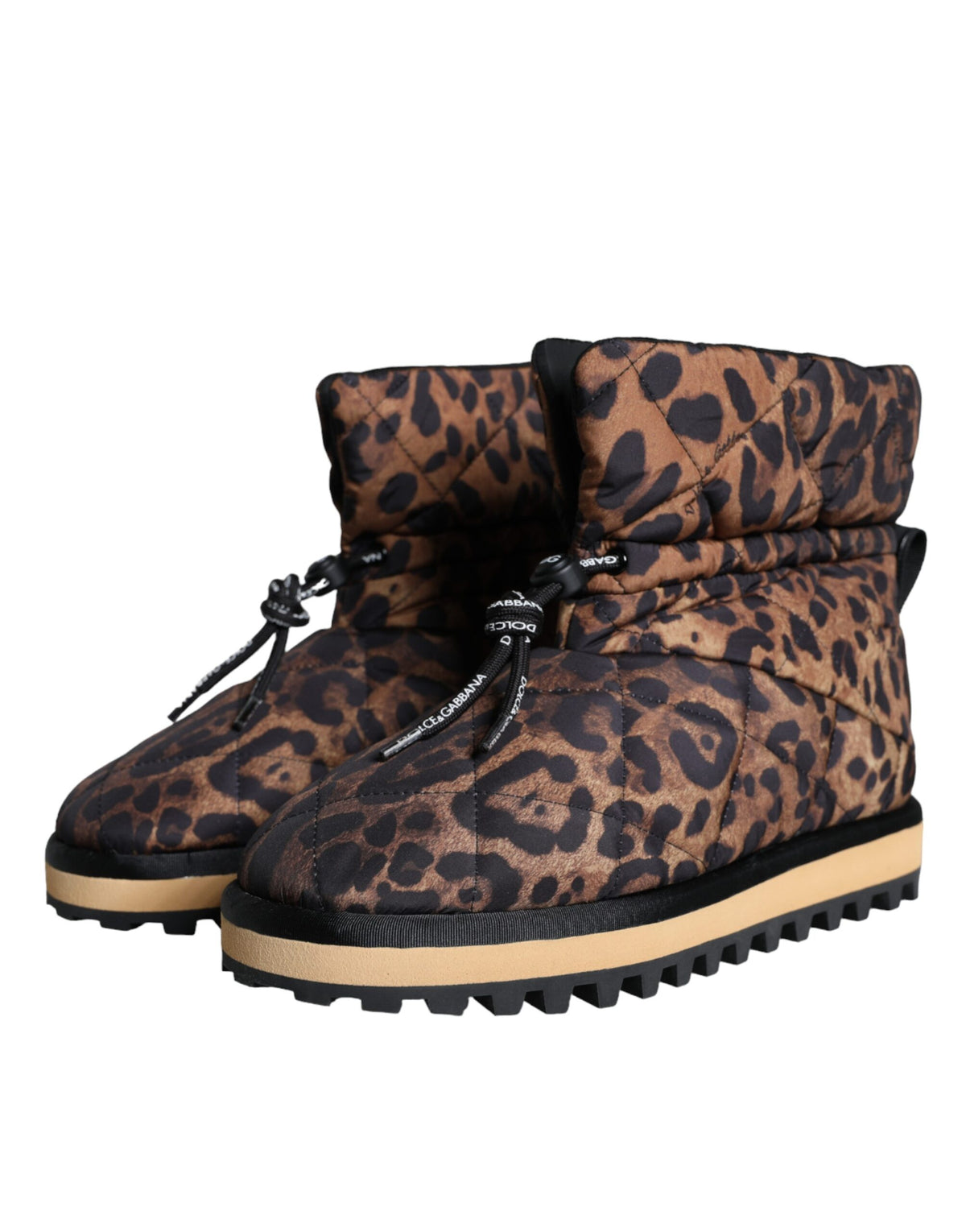 Brown Leopard Padded Ankle Boots by Dolce & Gabbana