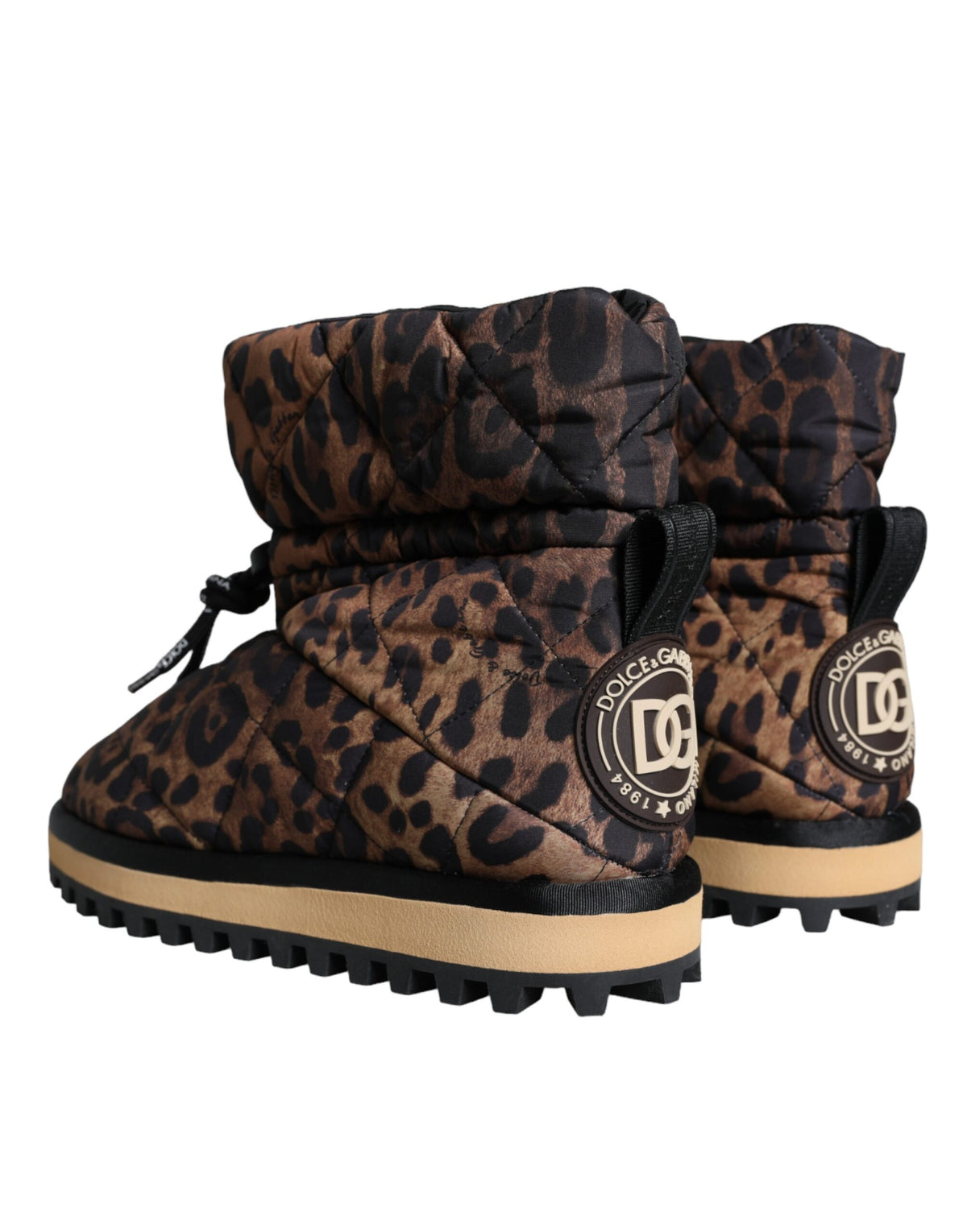 Brown Leopard Padded Ankle Boots by Dolce & Gabbana