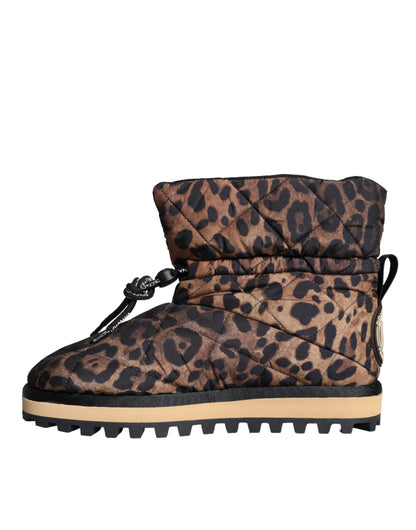 Brown Leopard Ankle Boots Padded Shoes - The Luxe Alliance