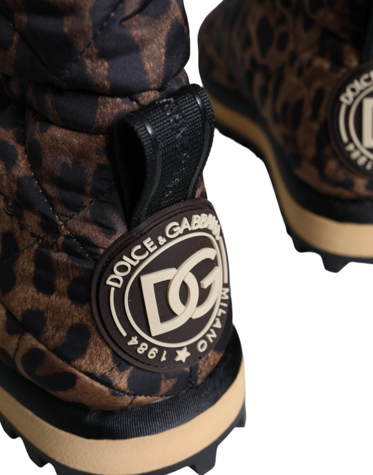 Brown Leopard Padded Ankle Boots by Dolce & Gabbana