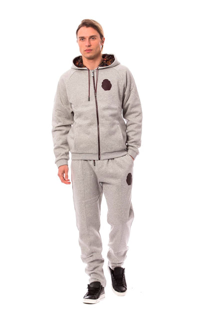  - Elegant Gray Cotton Sweatsuit Ensemble