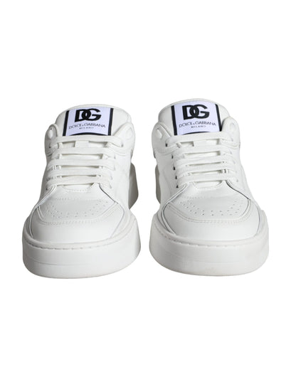 White Miami Leather Low Top Sneakers Shoes - The Luxe Alliance