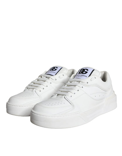 White Miami Leather Low Top Sneakers Shoes - The Luxe Alliance