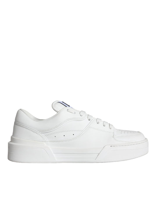 White Miami Leather Low Top Sneakers Shoes - The Luxe Alliance