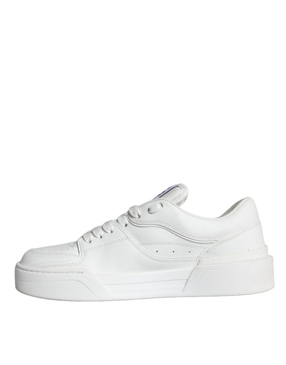 White Miami Leather Low Top Sneakers Shoes - The Luxe Alliance