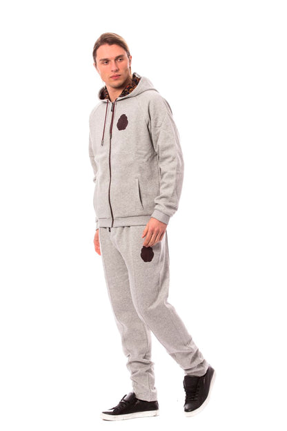  - Elegant Gray Cotton Sweatsuit Ensemble