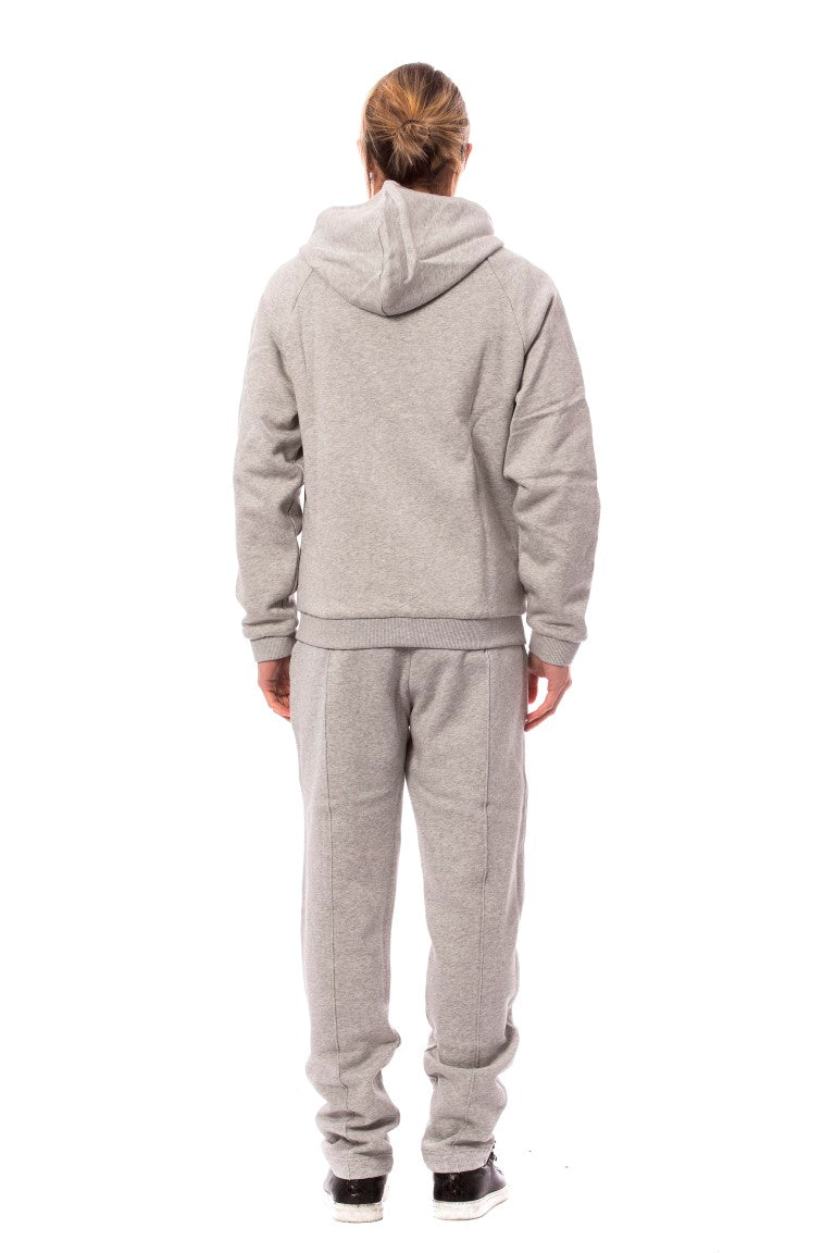  - Elegant Gray Cotton Sweatsuit Ensemble