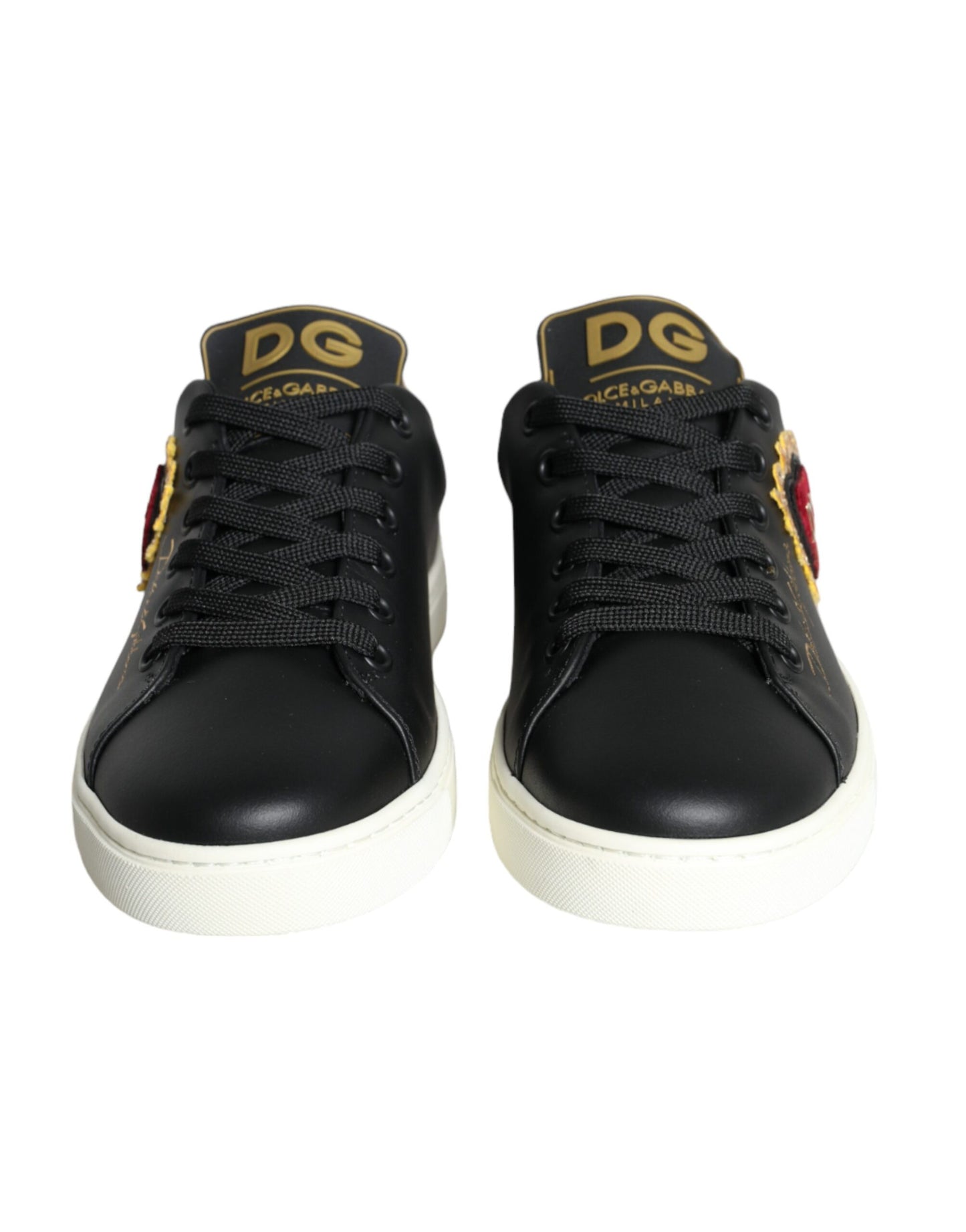  - Black Portofino Sacred Heart Sneakers Shoes