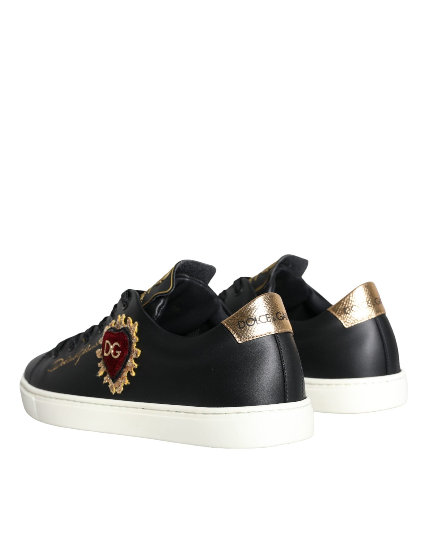  - Black Portofino Sacred Heart Sneakers Shoes