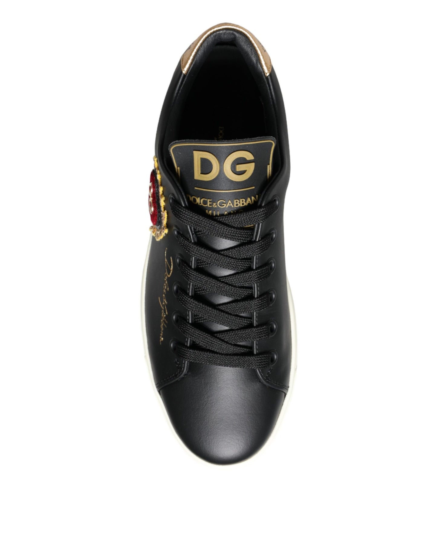  - Black Portofino Sacred Heart Sneakers Shoes