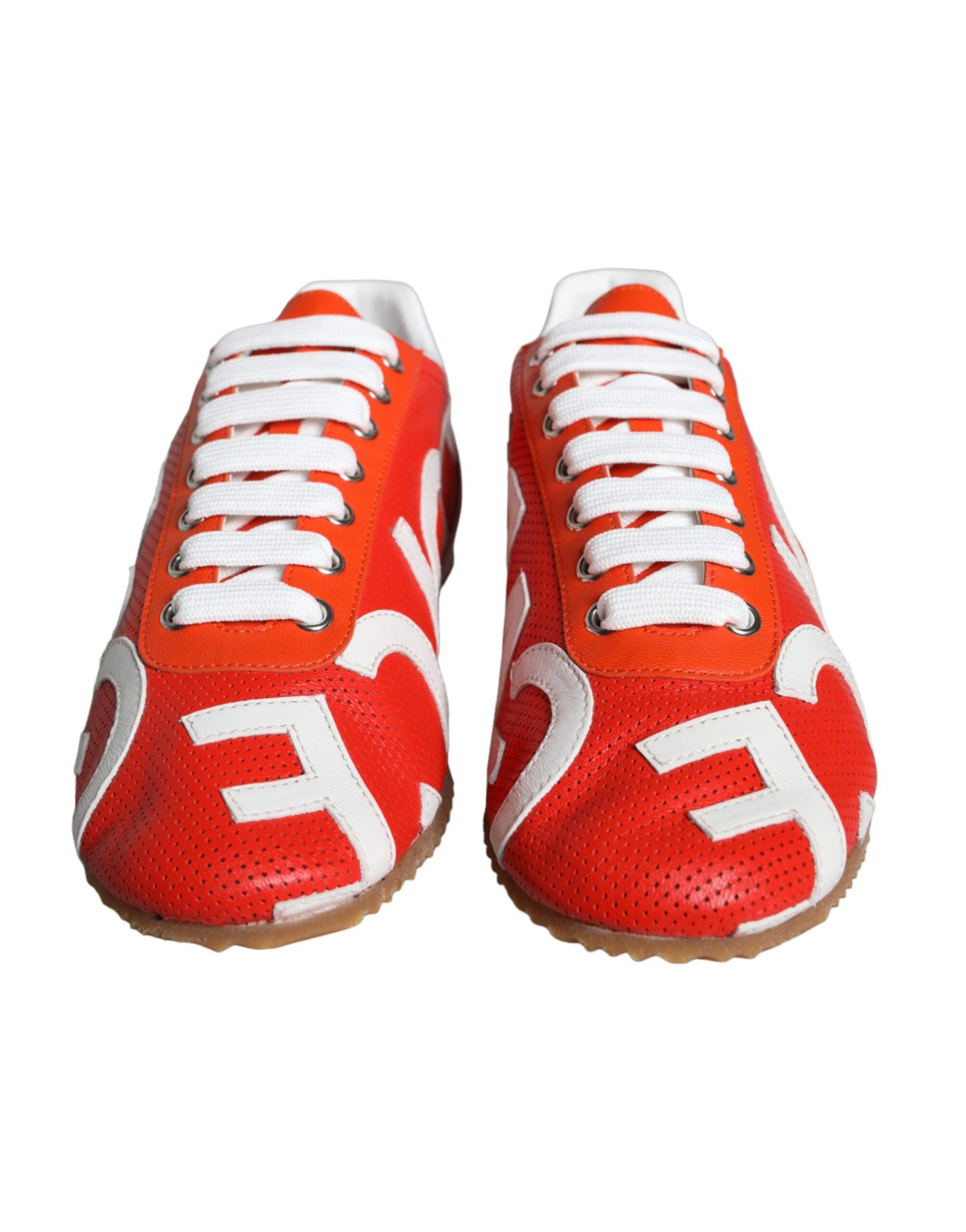  - Red White Leather Logo Casual Sneakers Shoes