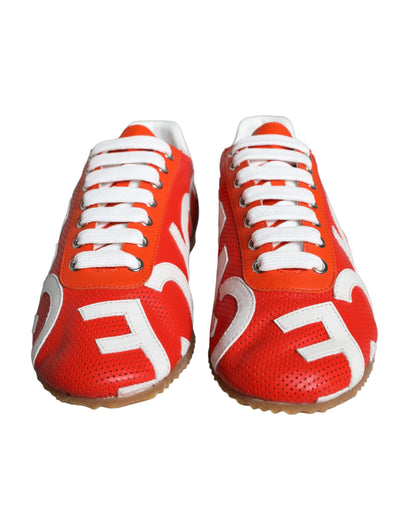  - Red White Leather Logo Casual Sneakers Shoes