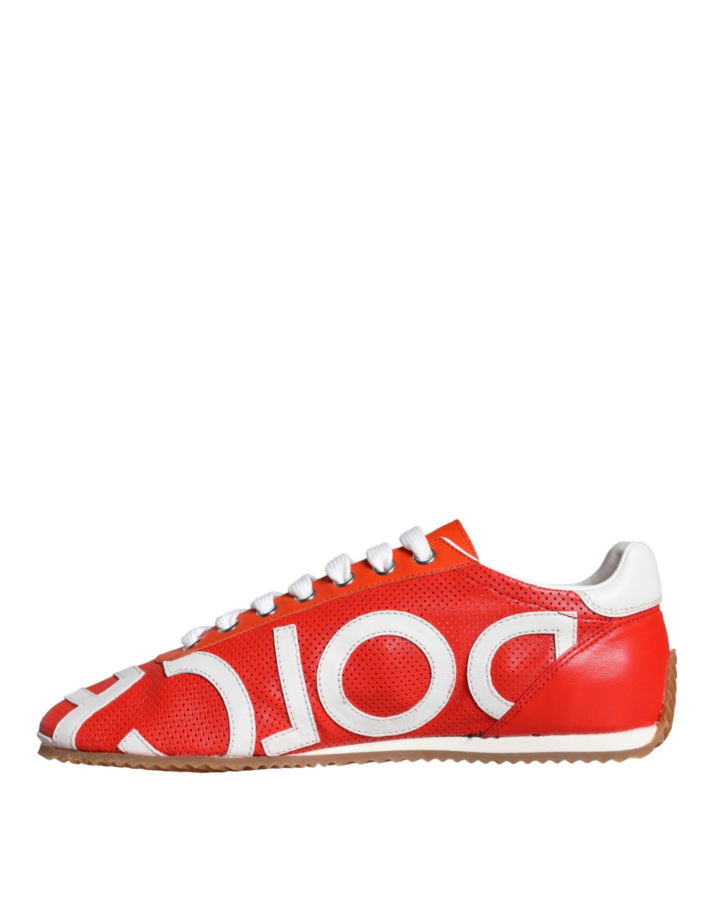  - Red White Leather Logo Casual Sneakers Shoes