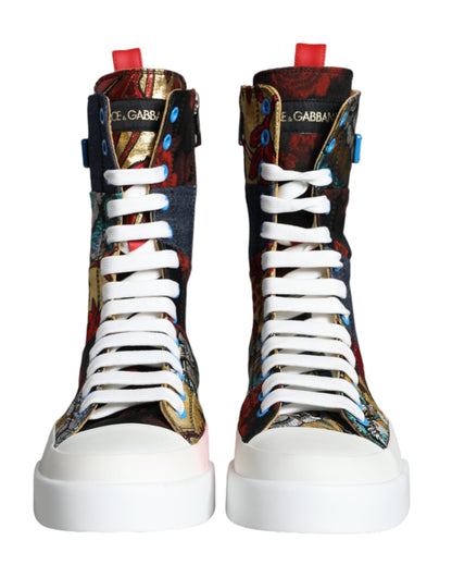  - Multicolor Patchwork Logo High Top Sneakers Shoes