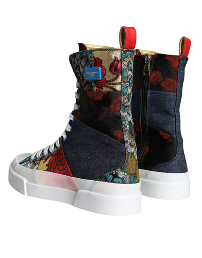  - Multicolor Patchwork Logo High Top Sneakers Shoes