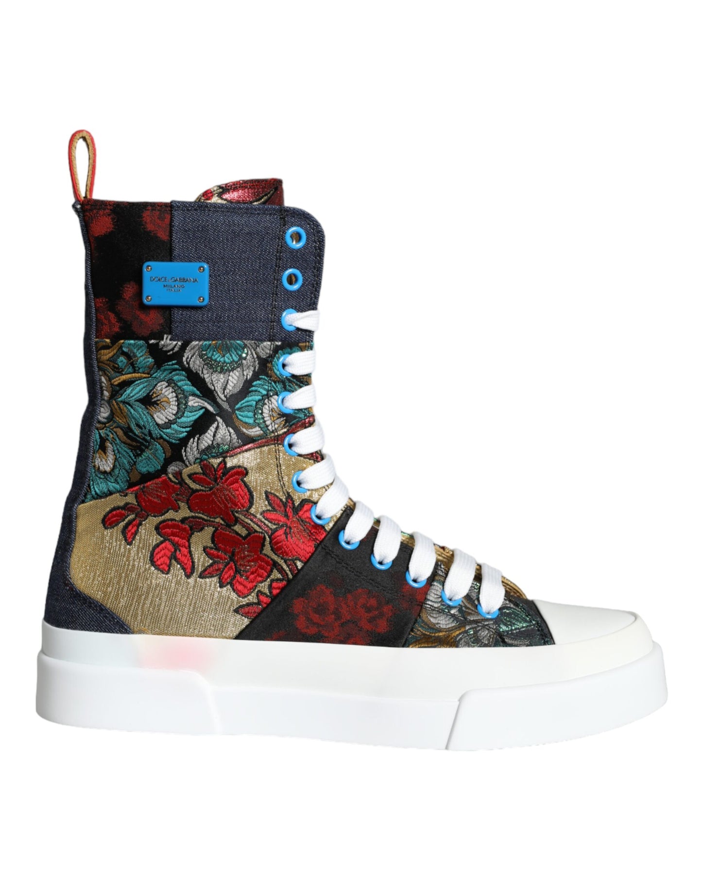  - Multicolor Patchwork Logo High Top Sneakers Shoes