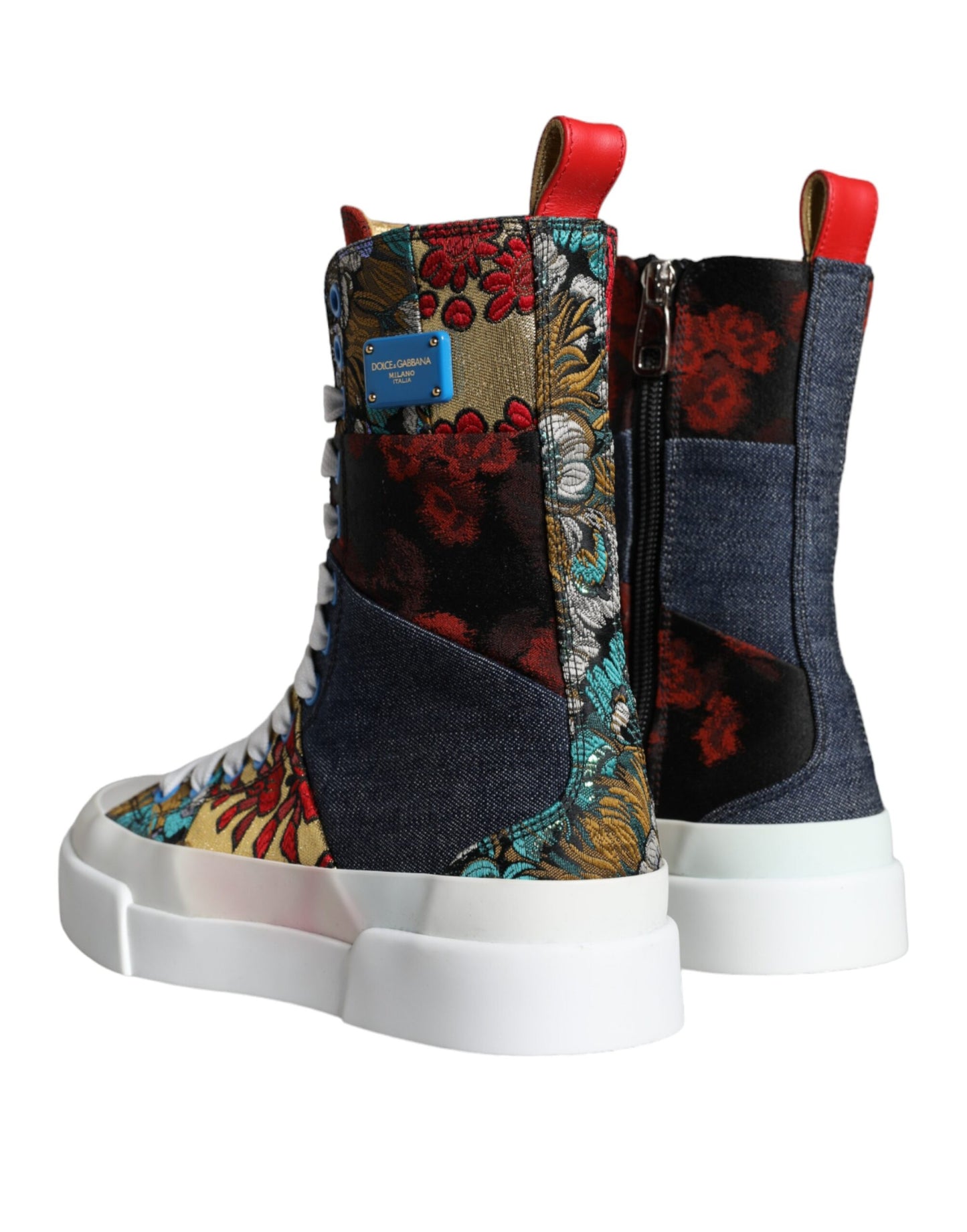  - Multicolor Patchwork Logo High Top Sneakers Shoes