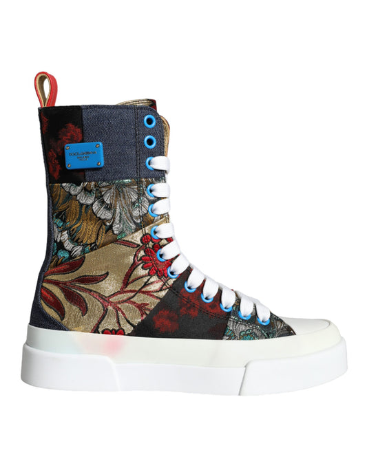  - Multicolor Patchwork Logo High Top Sneakers Shoes