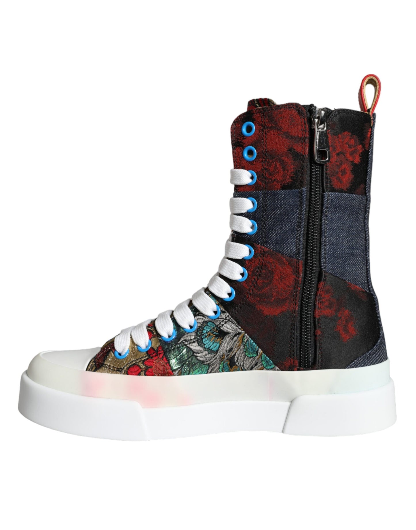  - Multicolor Patchwork Logo High Top Sneakers Shoes