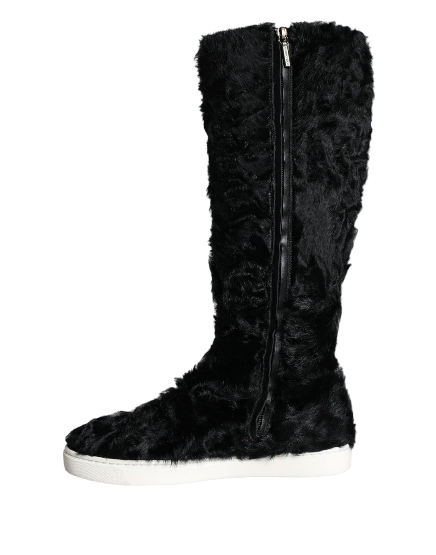  - Black Xiangao Lamb Fur Leather Boots Shoes