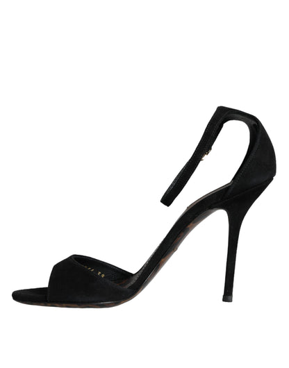  - Black KEIRA Heels Ankle Strap Sandals Shoes