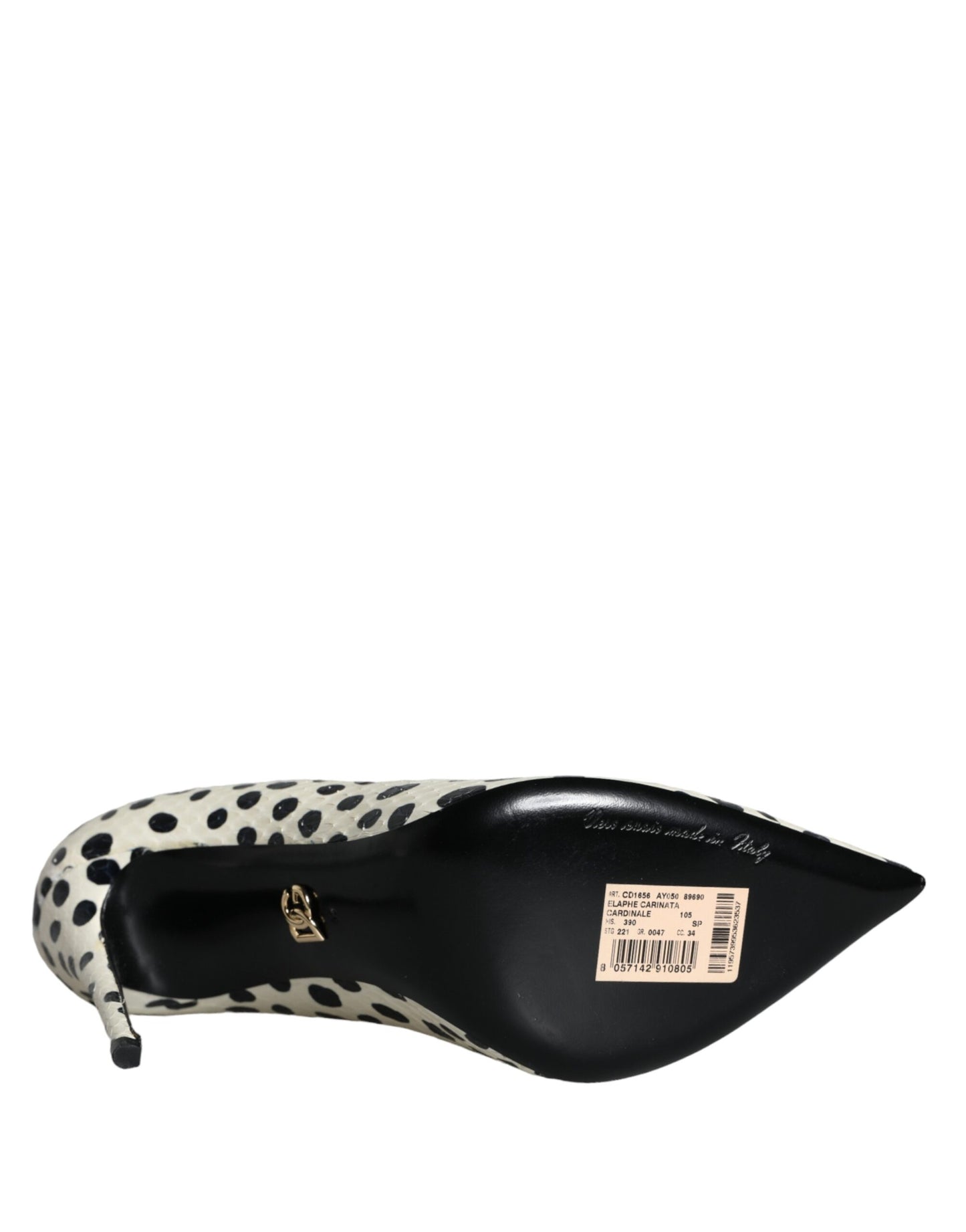  - Black White Polka Dot Leather Pumps Shoes