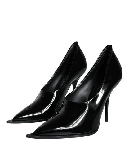  - Black Patent Leather High Heels Pumps Shoes