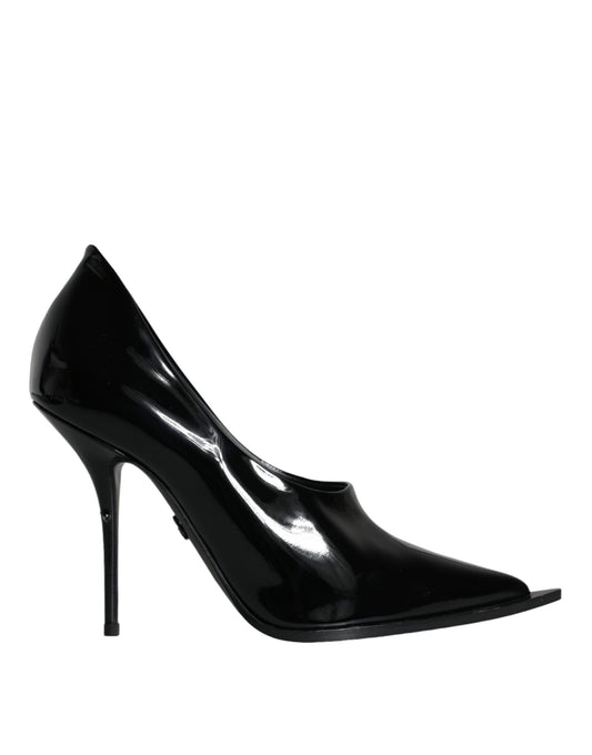  - Black Patent Leather High Heels Pumps Shoes