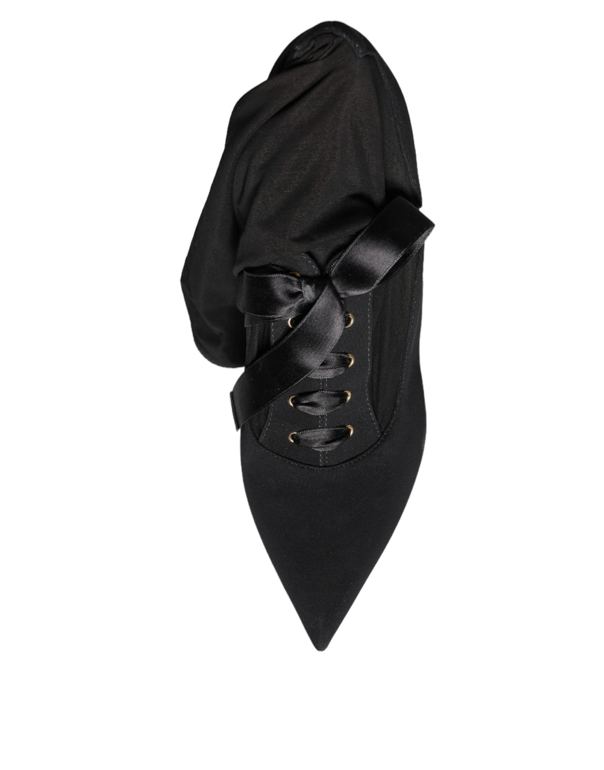 Dolce & Gabbana Black Stiletto Heels Mid Calf Boots
