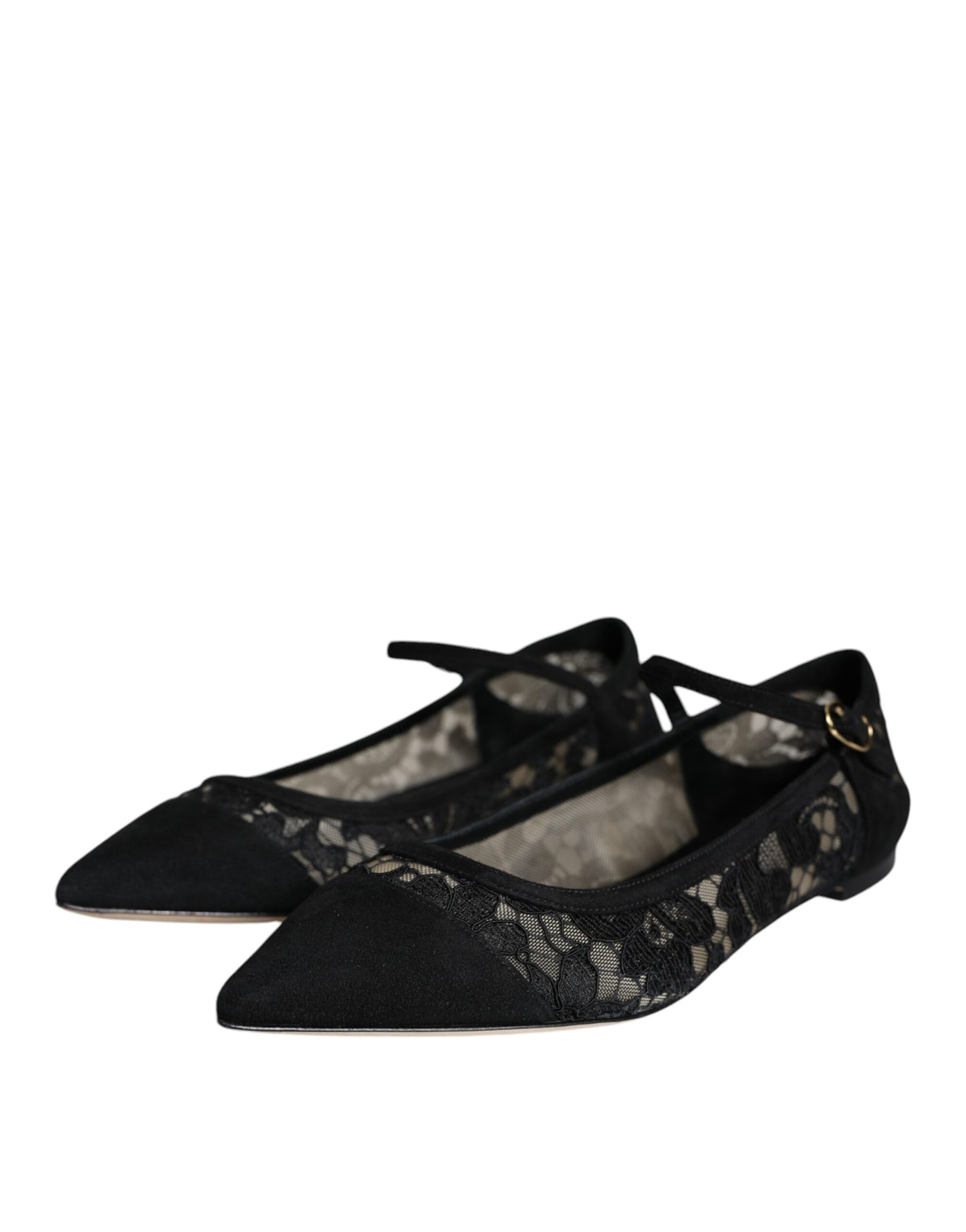 Black Taormina Lace Bellucci Flats Shoes - The Luxe Alliance