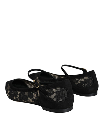 Black Taormina Lace Bellucci Flats Shoes - The Luxe Alliance