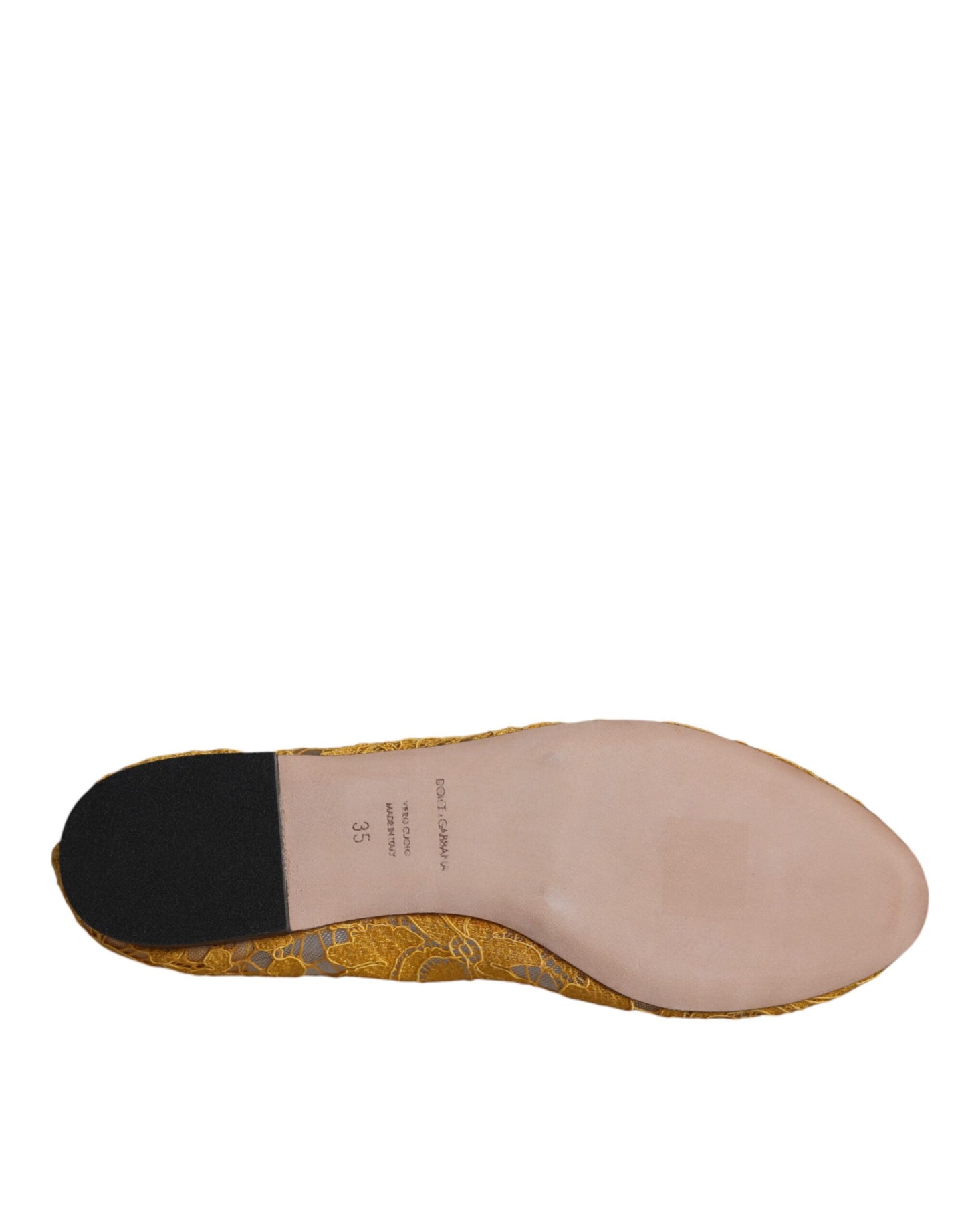 Mustard Lace Crystal Ballet Flats Loafer Shoes - The Luxe Alliance