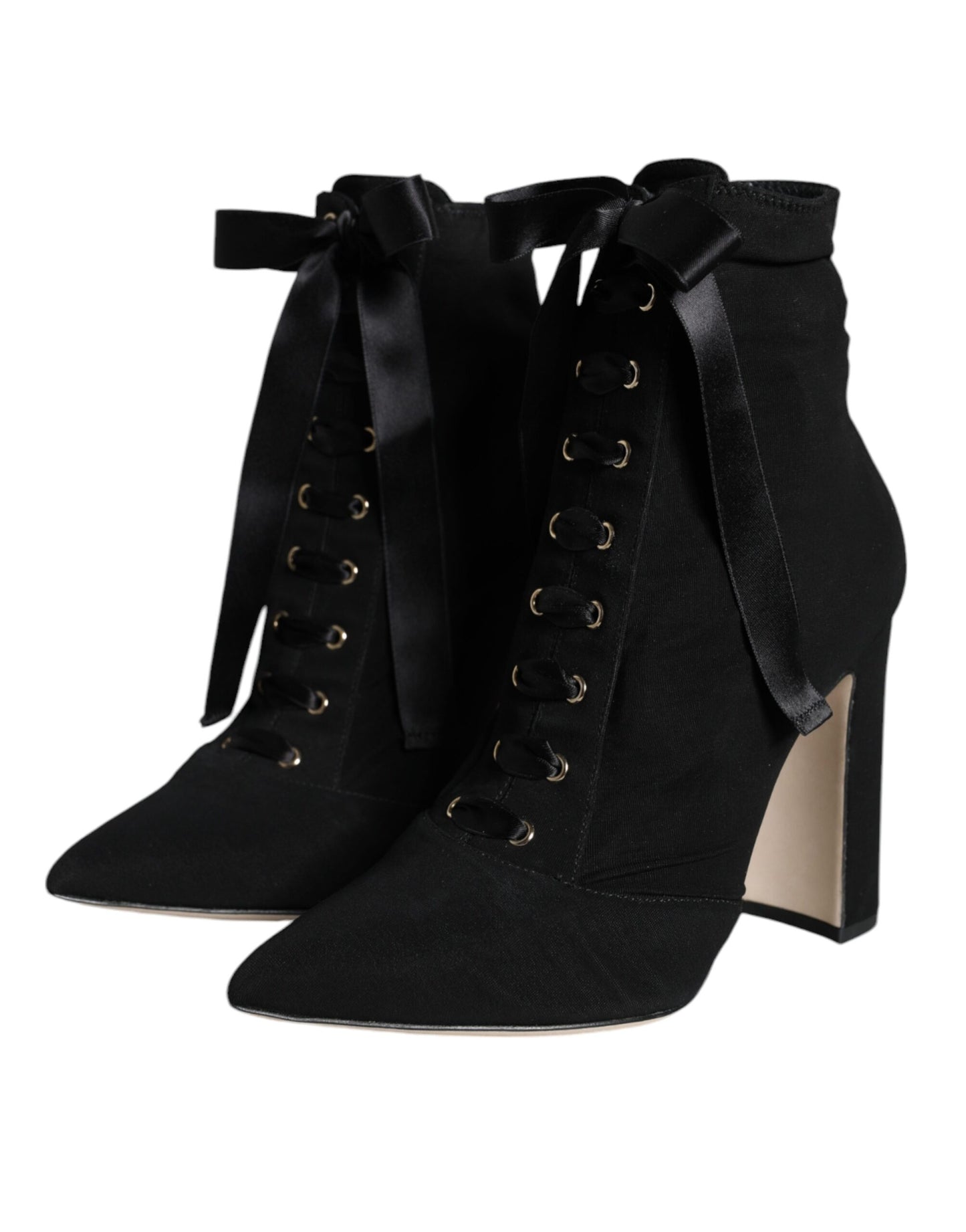 Black Jersey Stretch Ankle Booties Shoes - The Luxe Alliance