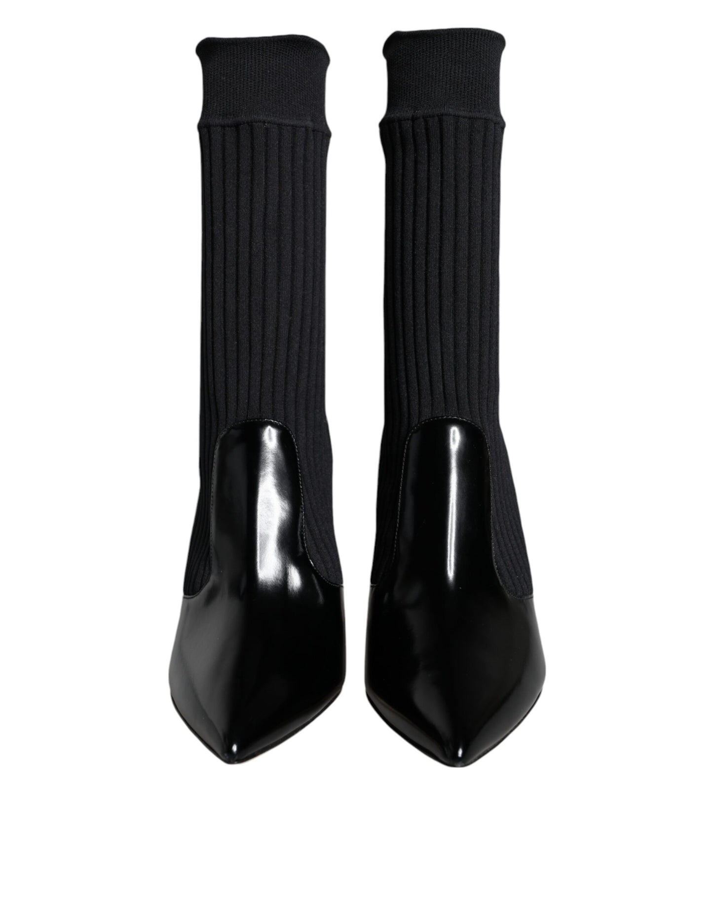 Black Stretch Stilettos Booties Socks Shoes - The Luxe Alliance