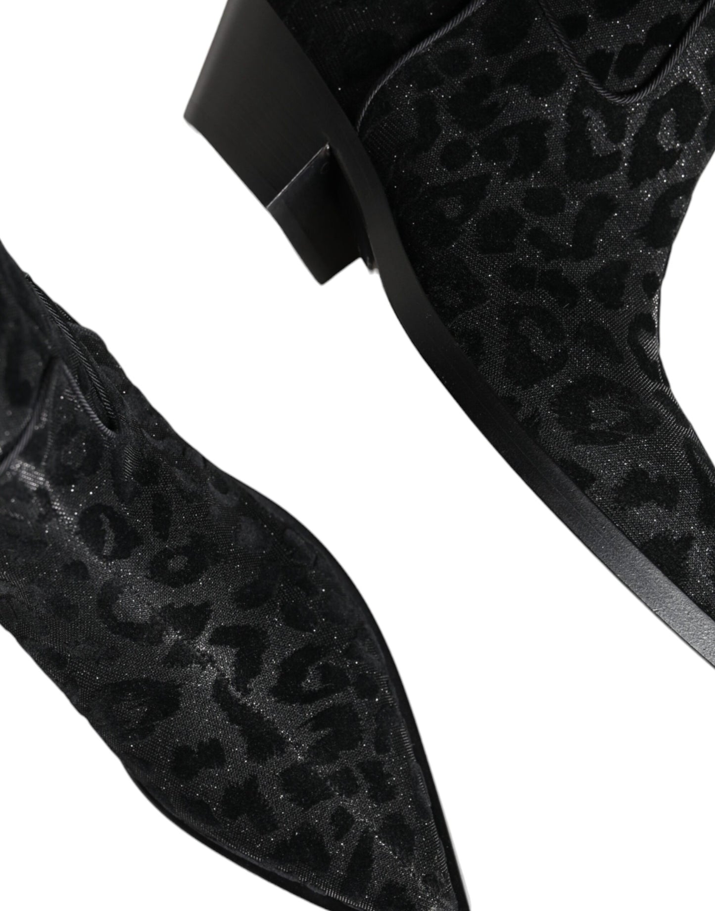 Black Grey Leopard Cowboy Boots