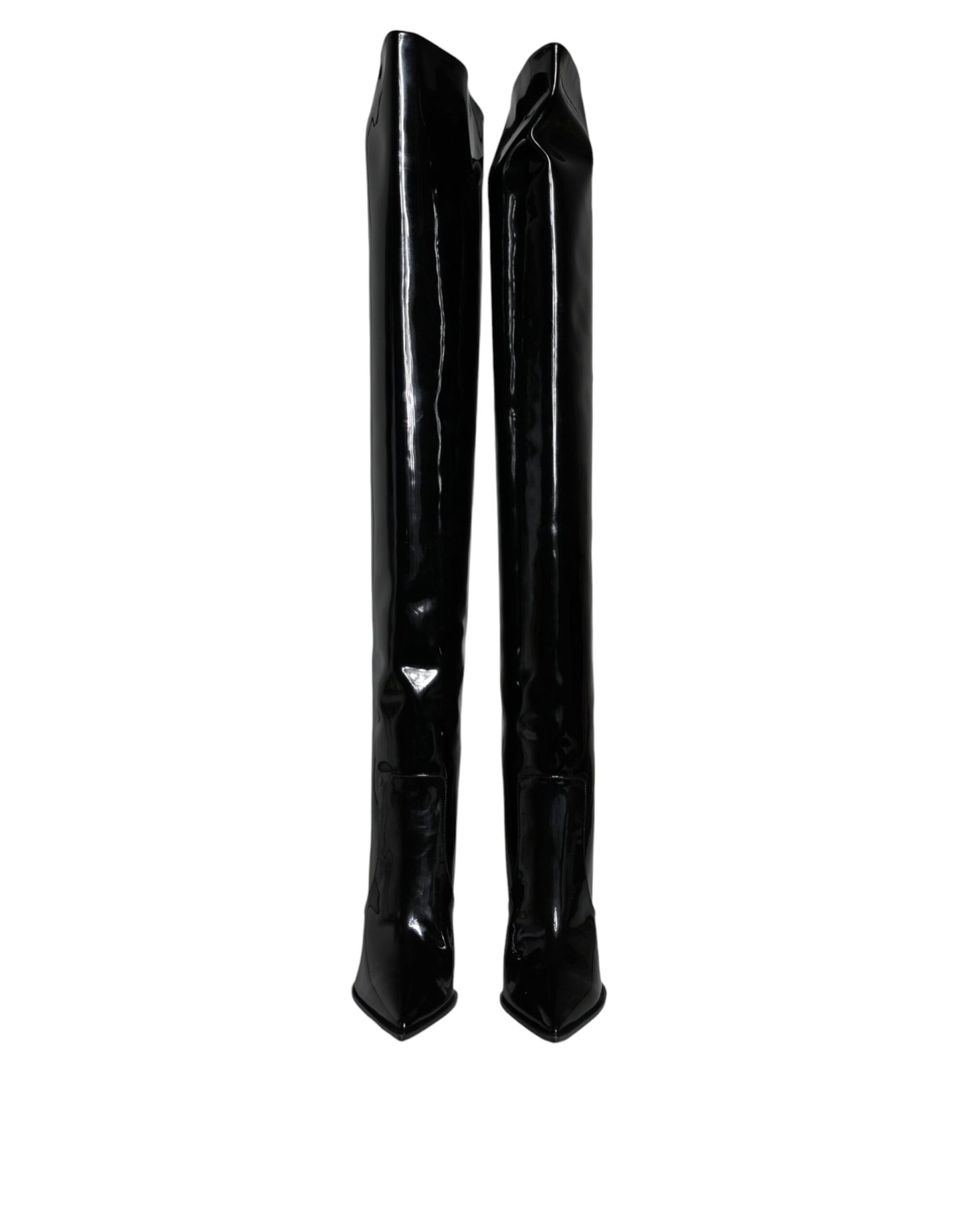Dolce & Gabbana Black Patent Leather Knee High Boots