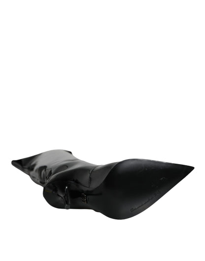 Dolce & Gabbana Black Patent Leather Knee High Boots