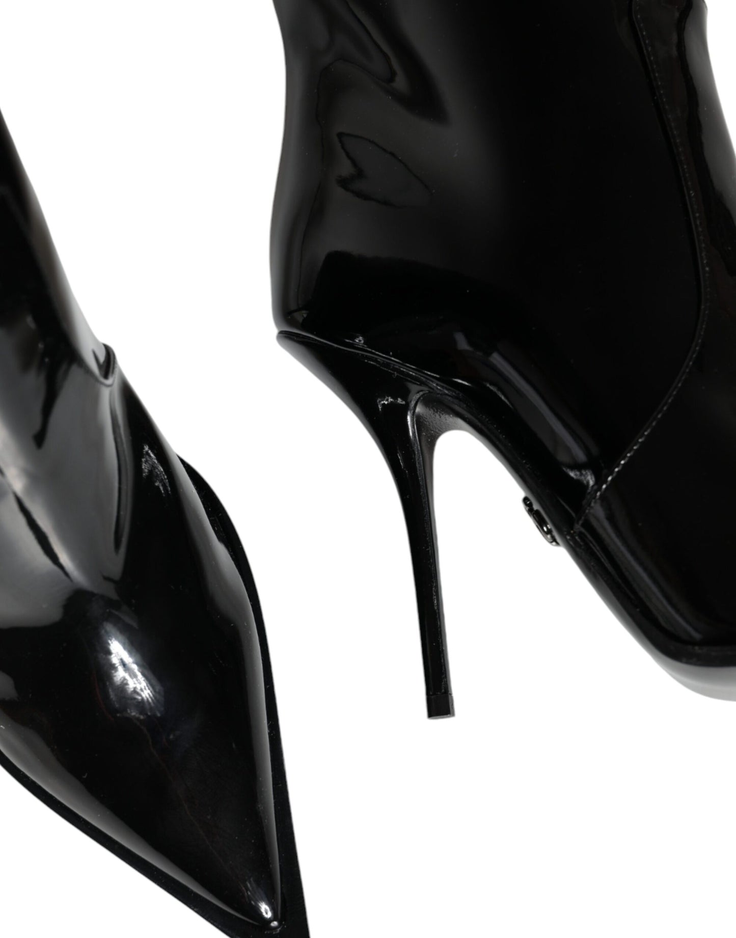 Dolce & Gabbana Black Patent Leather Knee High Boots