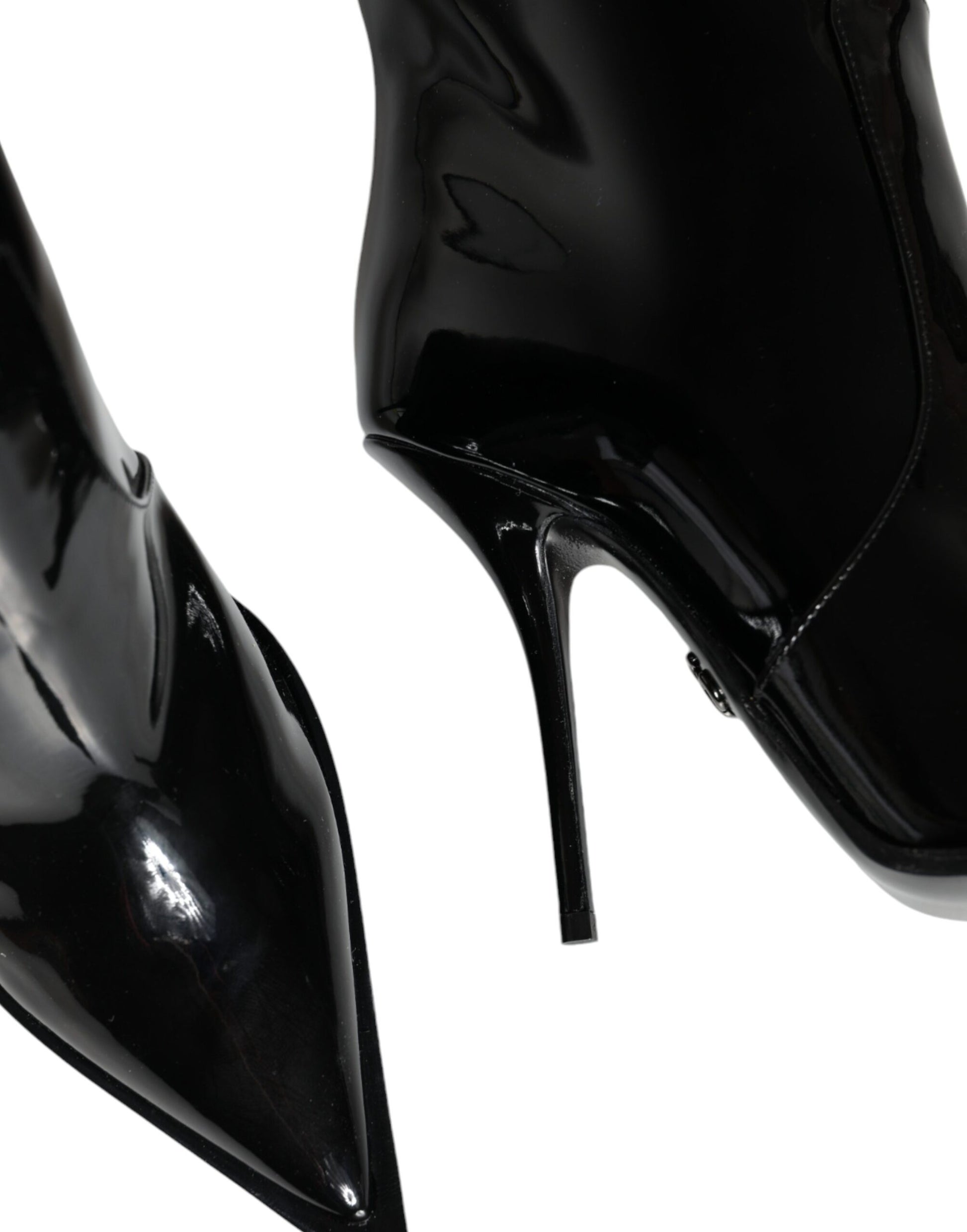 Dolce & Gabbana Black Patent Leather Knee High Boots