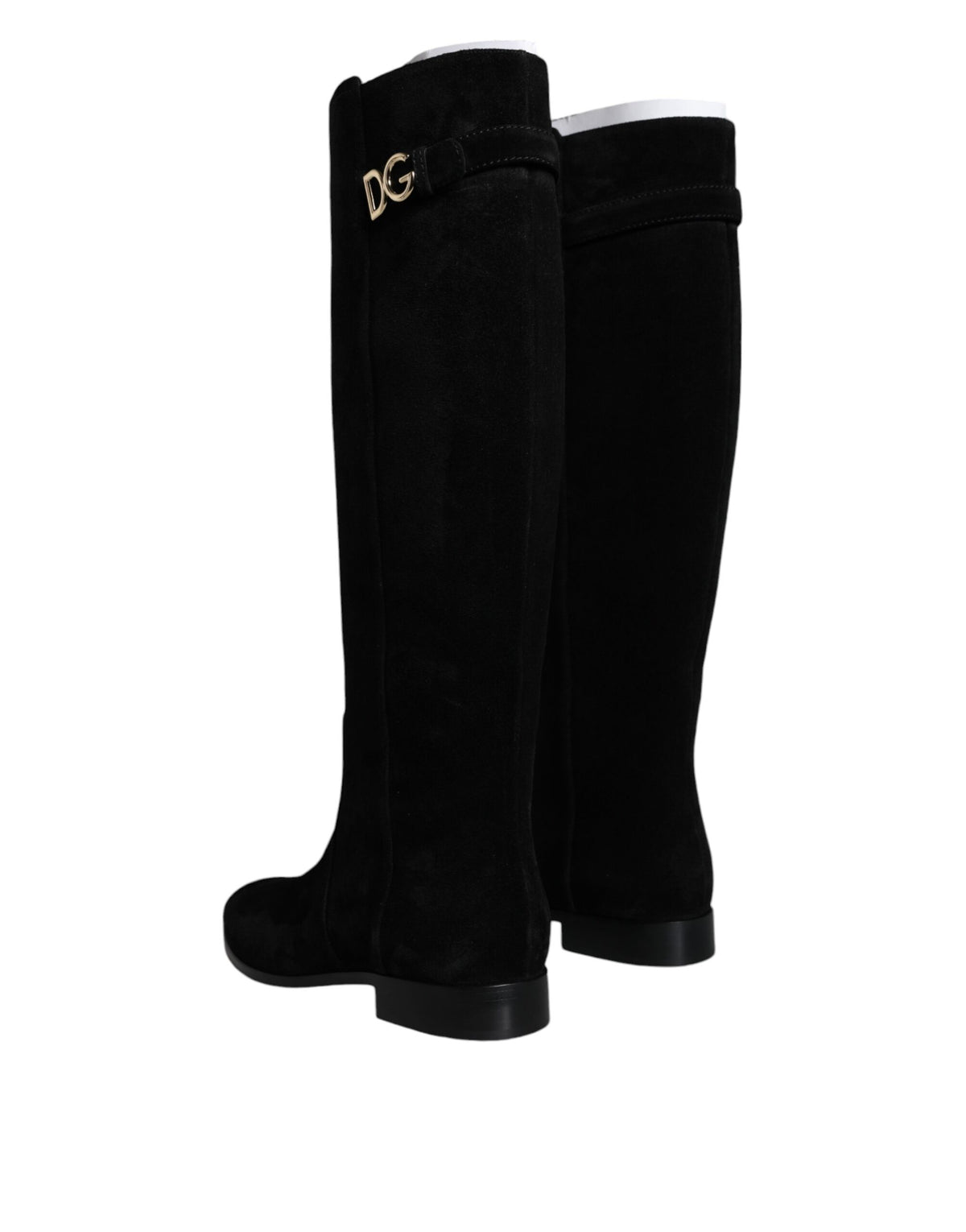 Dolce & Gabbana Black Suede Leather Knee High Boots