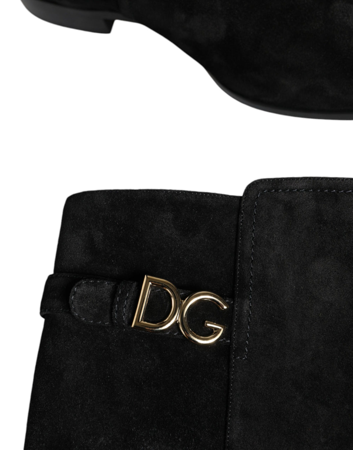 Dolce & Gabbana Black Suede Leather Knee High Boots