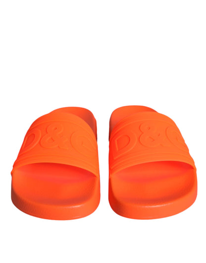 Orange Rubber Slides Sandals Beachwear Shoes - The Luxe Alliance