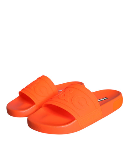 Orange Rubber Slides Sandals Beachwear Shoes - The Luxe Alliance