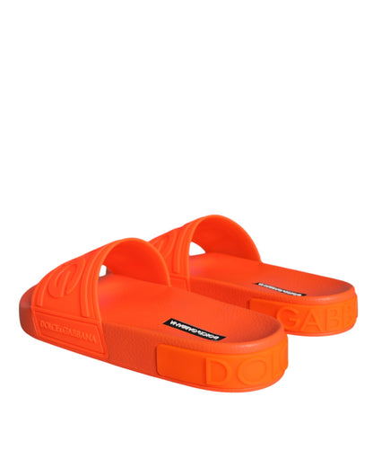 Orange Rubber Slides Sandals Beachwear Shoes - The Luxe Alliance