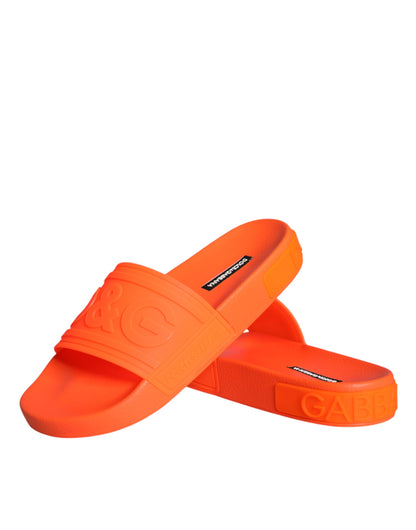 Orange Rubber Slides Sandals Beachwear Shoes - The Luxe Alliance